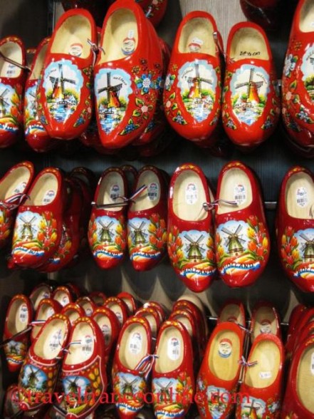 Painted wooden clogs