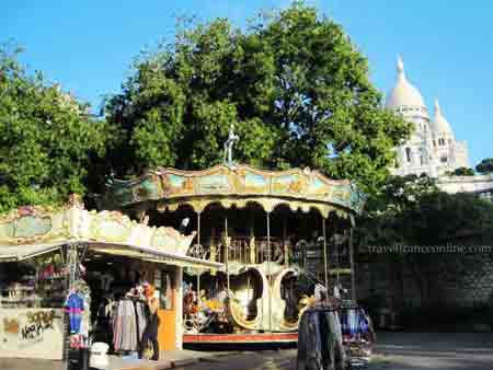 Carousel in Montmartre near the Sacre-Coeur